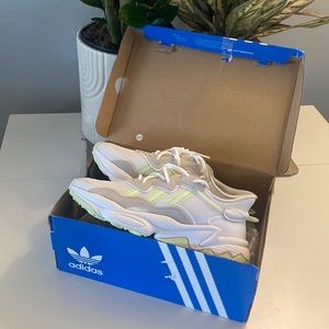 Adidas shoes white and green, new in box